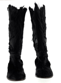 Dolce & Gabbana Black Furry Mens Winter Pull On Boots-41