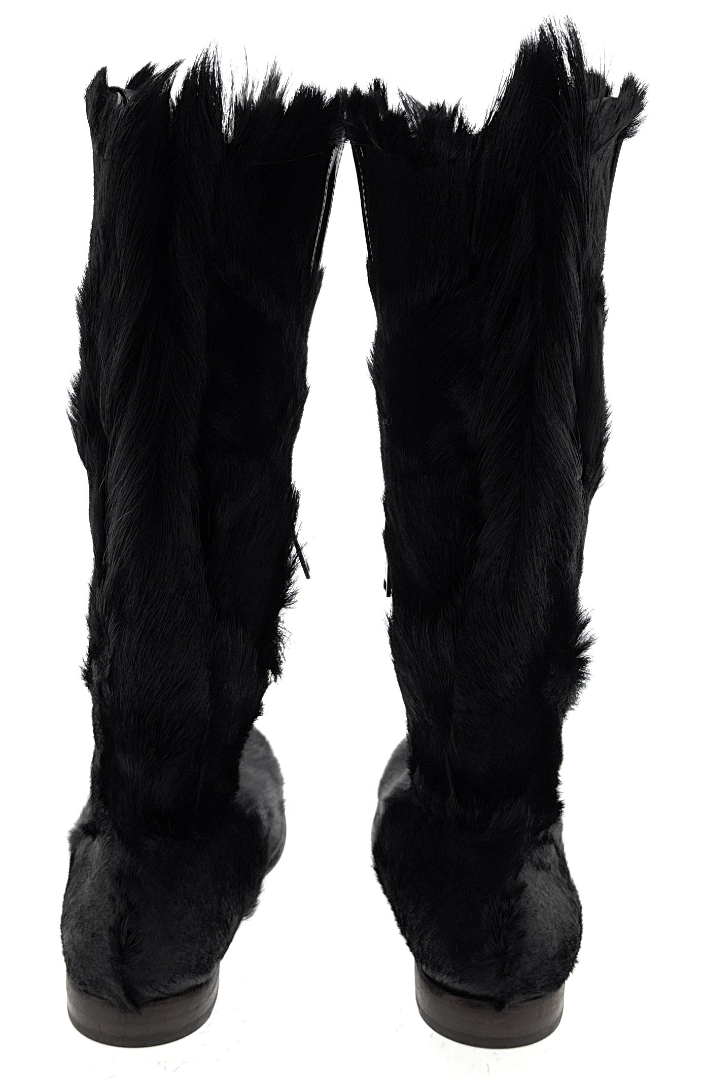 Dolce & Gabbana Black Furry Mens Winter Pull On Boots-41
