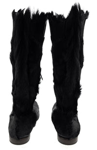 Dolce & Gabbana Black Furry Mens Winter Pull On Boots-41