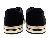 Dolce & Gabbana Men's Black Canvas Sneakers with Crown Cartoon Patch-EU39