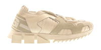Dolce & Gabbana Men's White Techno-Fabric Sneakers – Chunky Futuristic Sole-EU41