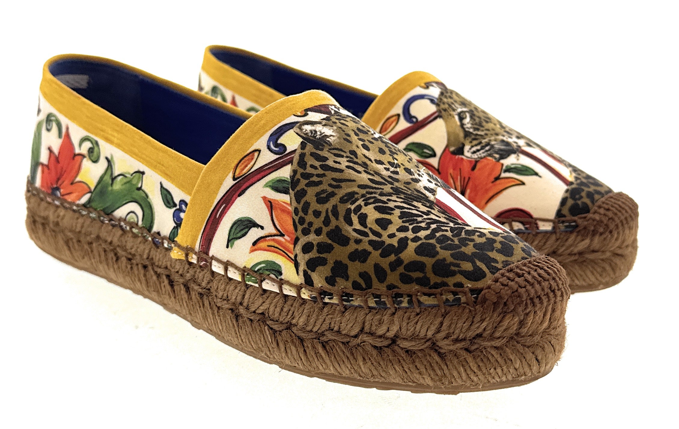 Dolce & Gabbana White Jungle Print Classic Espadrilles-37