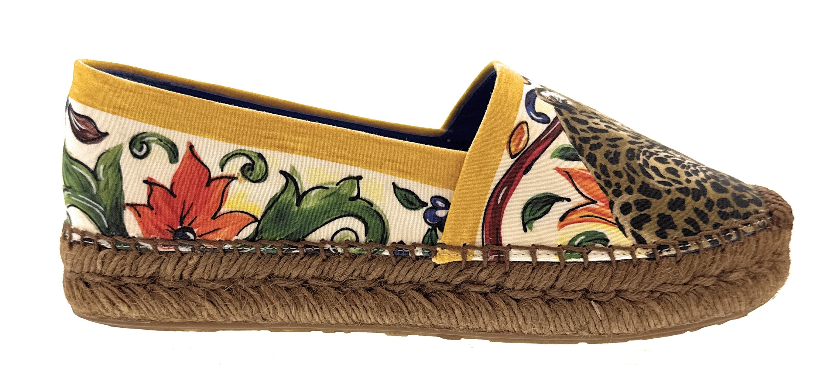 Dolce & Gabbana White Jungle Print Classic Espadrilles-37