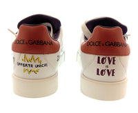 Dolce & Gabbana White Classic Embroidered Patch Sneakers-EU35