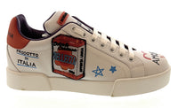 Dolce & Gabbana White Classic Embroidered Patch Sneakers-EU35