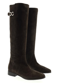 Dolce & Gabbana brown Knee High Suede Signature Boots-36