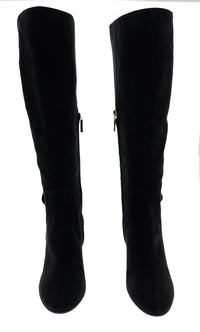 Dolce & Gabbana Block Heel Knee High Suede Boots-36.5