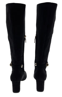 Dolce & Gabbana Block Heel Knee High Suede Boots-36.5