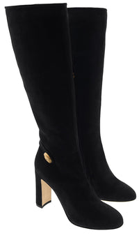 Dolce & Gabbana Block Heel Knee High Suede Boots-36