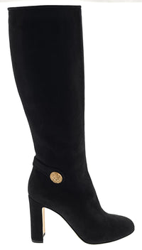 Dolce & Gabbana Block Heel Knee High Suede Boots-36