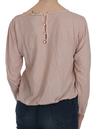PINK MEMORIES Pink Lace See Through Long Sleeve Women's Blouse