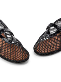 Alaia Women Ballet Flats In Fishnet