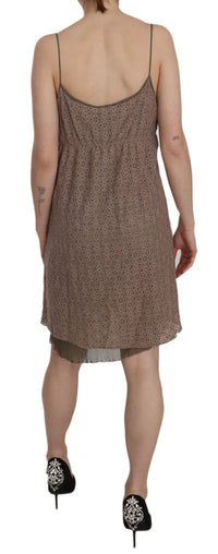 PINK MEMORIES Cotton Green Spaghetti Strap A-line Mini Women's Dress
