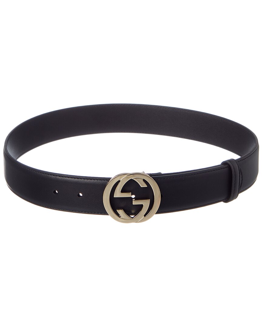 Gucci Interlocking G Leather Belt Black