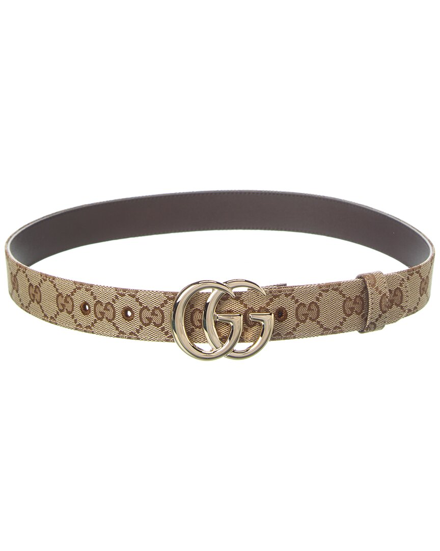 Gucci Marmont Gg Canvas & Leather Belt