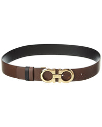 Ferragamo Ferragamo Gancini Reversible & Adjustable Leather Belt, 100, Brown