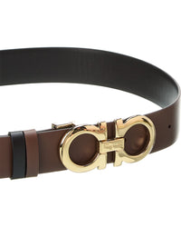 Ferragamo Ferragamo Gancini Reversible & Adjustable Leather Belt, 100, Brown