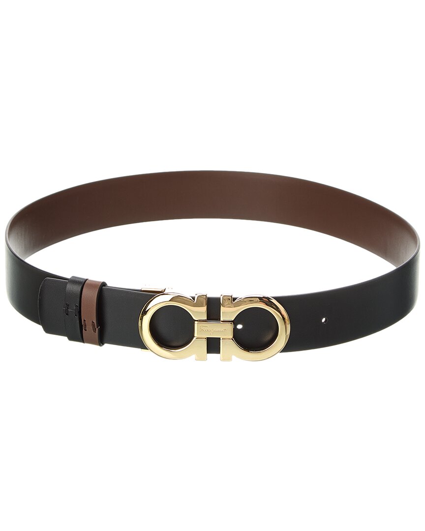 Ferragamo Ferragamo Gancini Reversible & Adjustable Leather Belt, 95, Brown