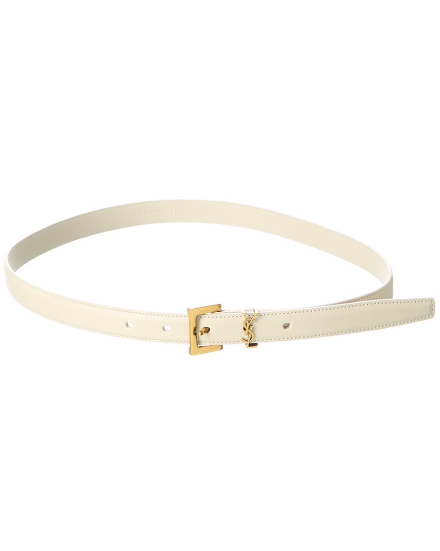 Saint Laurent Monogram Narrow Leather Belt