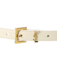 Saint Laurent Monogram Narrow Leather Belt