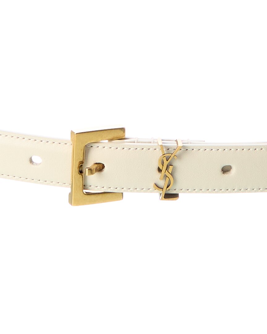Saint Laurent Monogram Narrow Leather Belt