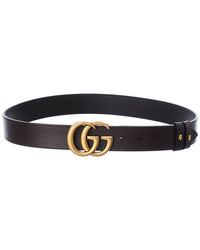 Gucci Gucci Double G Buckle Reversible Leather Belt