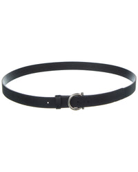 Ferragamo Gancini Leather Belt Black