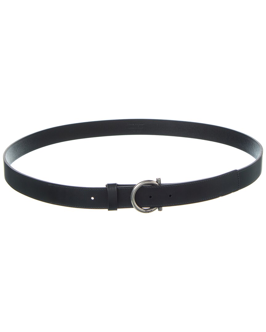 Ferragamo Gancini Leather Belt Black