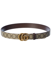 Gucci Gucci Gg Marmont Reversible Gg Supreme Canvas & Leather Belt