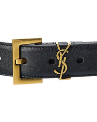 Saint Laurent Monogram Leather Belt