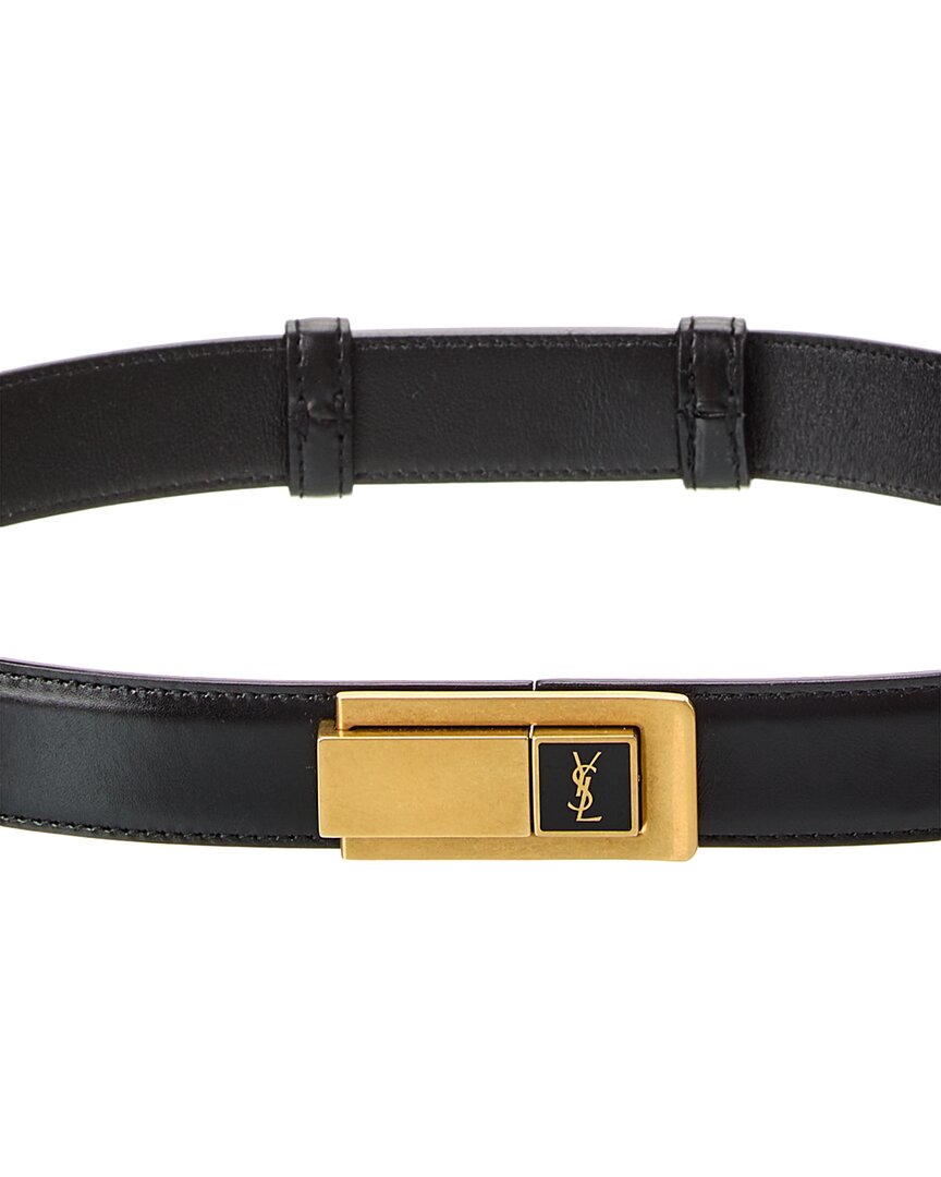 Saint Laurent Charniere Buckle Leather Belt – Bluefly