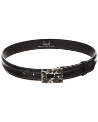 Gucci Memorable Buckle Leather Belt Black