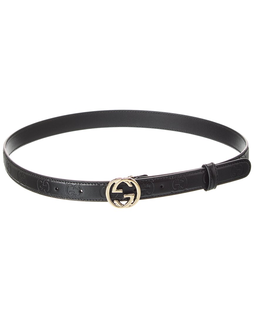 Gucci Interlocking G Leather Belt Black