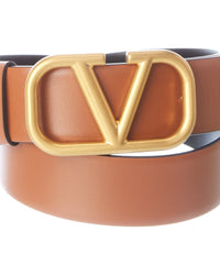 Valentino Vlogo Reversible Leather Belt