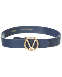 Valentino By Mario Valentino Giusy Preciosa Leather Belt Blue Regular 0 (XS)