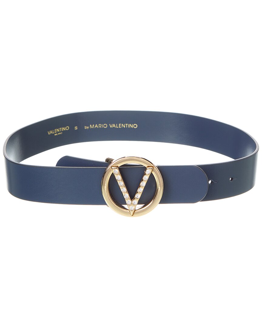 Valentino By Mario Valentino Giusy Preciosa Leather Belt Blue Regular 0 (XS)