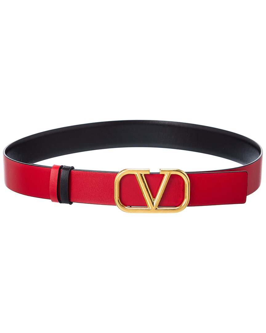 Valentino Valentino Vlogo 30Mm Reversible Leather Belt, 80, Black