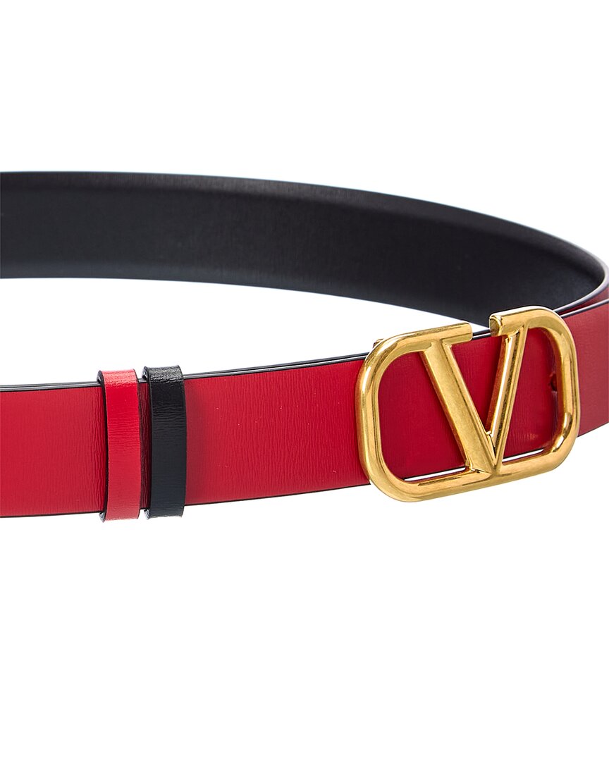 Valentino Valentino Vlogo 30Mm Reversible Leather Belt, 80, Black