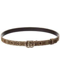 Gucci Gg Marmont Thin Gg Canvas Belt