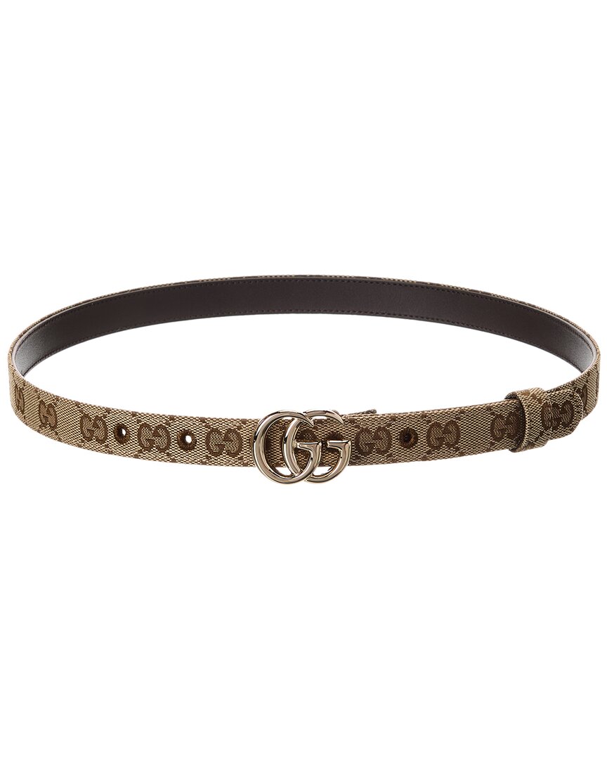 Gucci Gg Marmont Thin Gg Canvas Belt