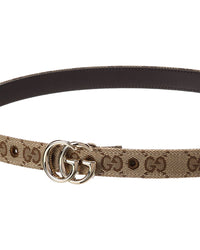 Gucci Gg Marmont Thin Gg Canvas Belt