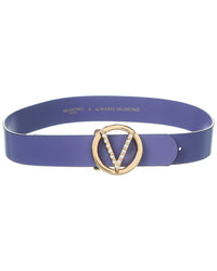 Valentino By Mario Valentino Giusy Preciosa Leather Belt Regular 8 (M) Blue