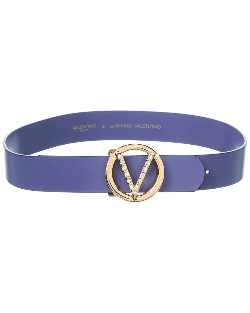 Valentino By Mario Valentino Giusy Preciosa Leather Belt Regular 8 (M) Blue