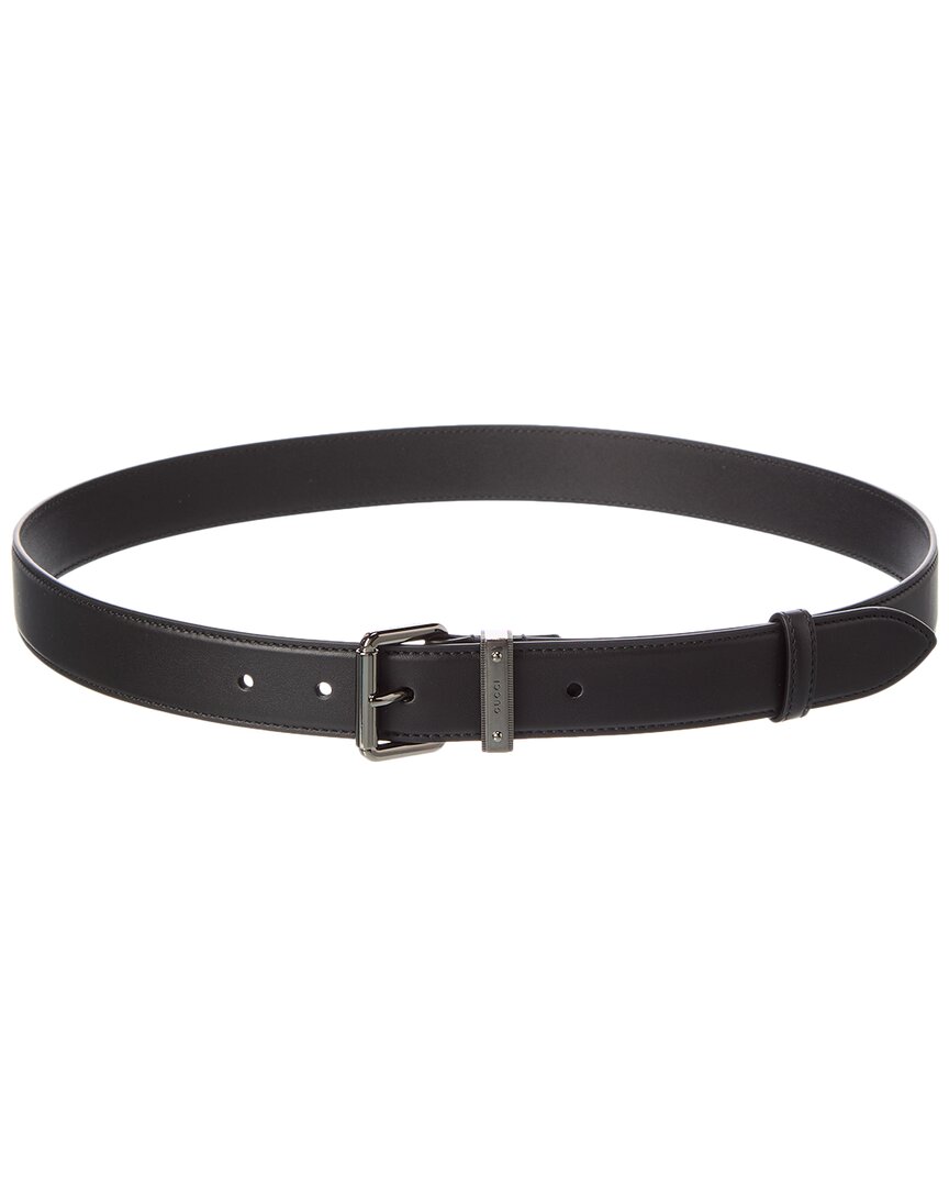 Gucci Gg Emblem Leather Belt Black