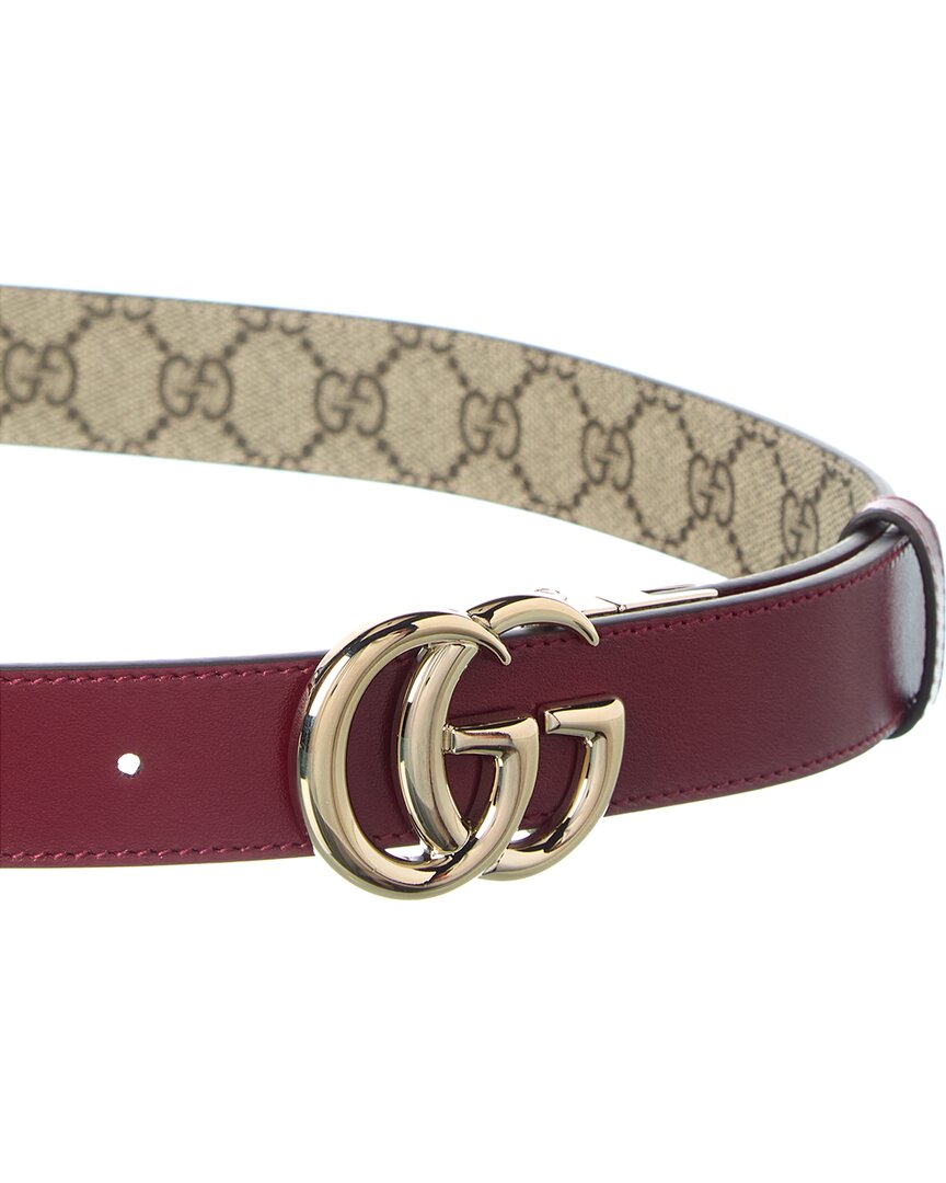 Gucci Gg Marmont Reversible Gg Supreme Canvas & Leather Belt