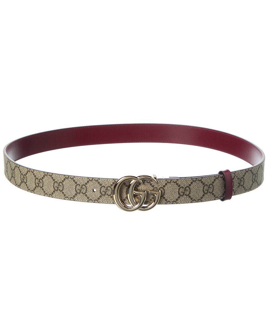 Gucci Gg Marmont Reversible Gg Supreme Canvas & Leather Belt