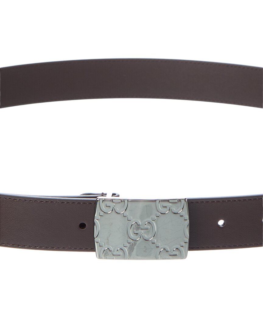 Gucci Rectangular Buckle Leather Belt