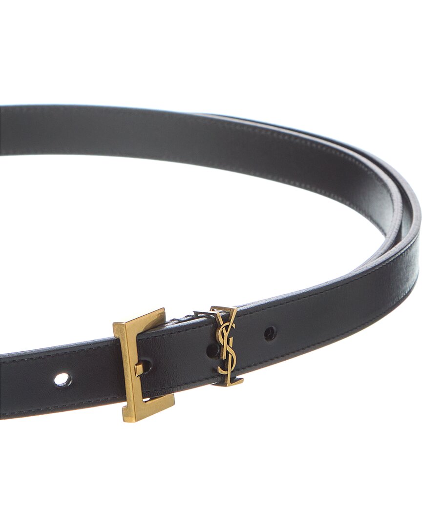 Saint Laurent Cassandre Thin Leather Belt