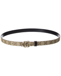 Gucci Gucci Gg Marmont Reversible Gg Supreme Canvas & Leather Belt