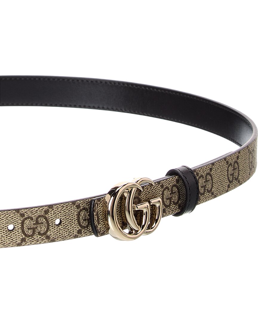 Gucci Gucci Gg Marmont Reversible Gg Supreme Canvas & Leather Belt